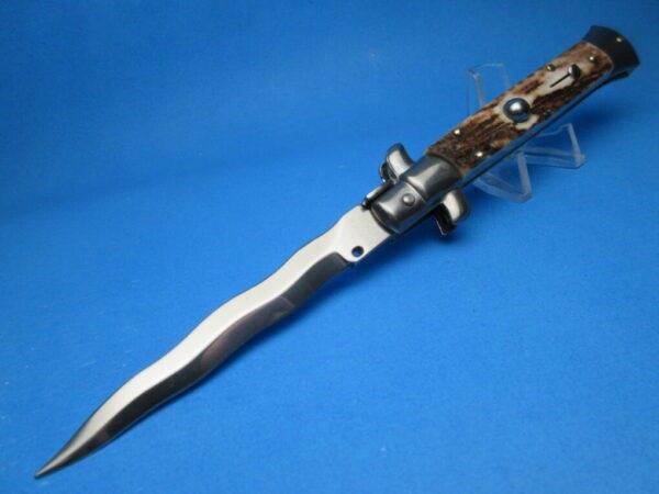 Frank Beltrame 9" Stag Horn Kriss Switchblade - Image 4