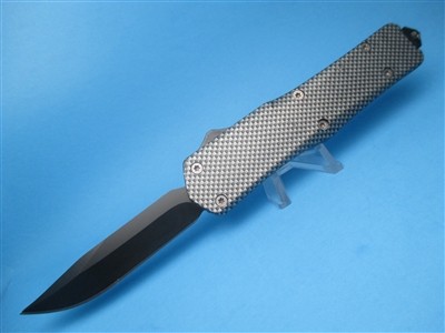 Carbon Fiber Titan Featherweight OTF 8.5" Single Edge Double Action P/E Tactical Blade Next Gen
