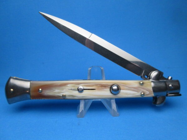 Frank Beltrame 11″ Blonde Horn Bayonet Switchblade