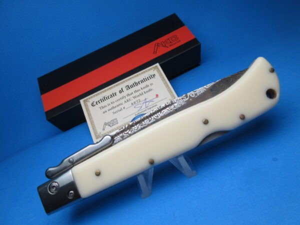 11" AKC Imit Ivory Damascus "Roma" Swinguard - Image 3