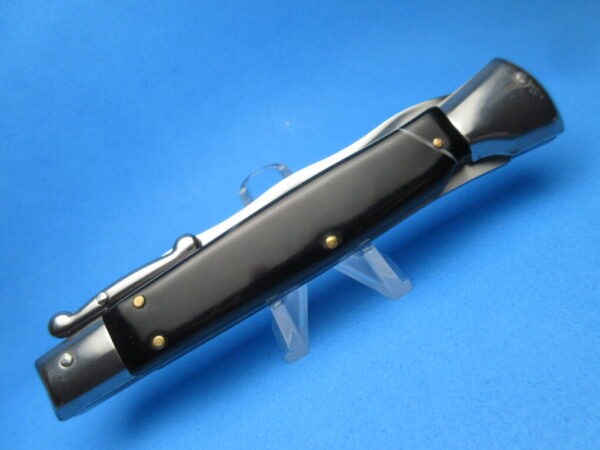 9" Black Marble Italian Kriss Stiletto Clone Switchblade Knife - Image 3