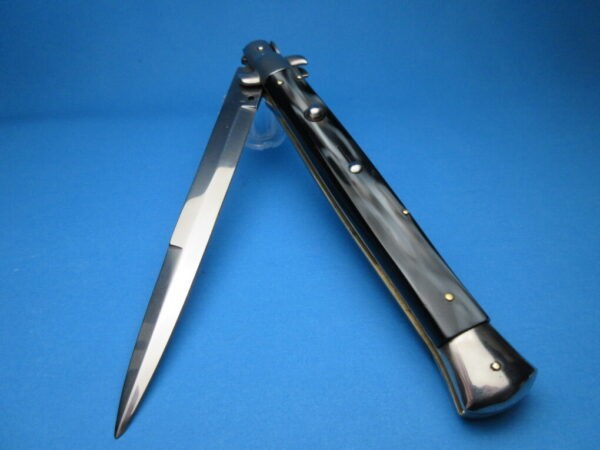 13" Italian Stiletto Imit. Buffalo Bayonet Switchblade - Image 2