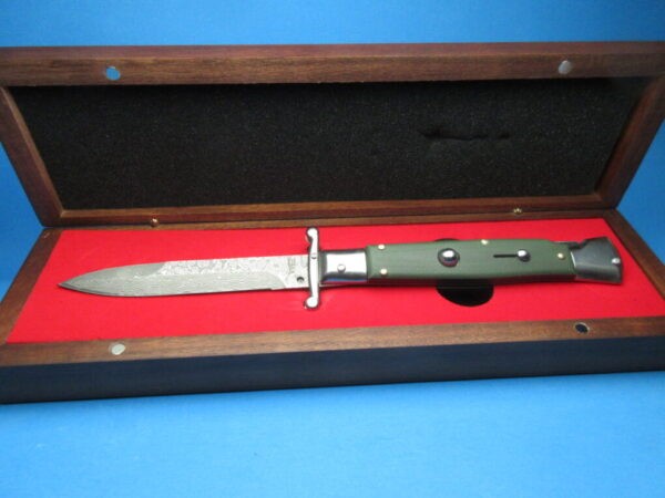 9'' AKC Green G-10 Damascus Bayonet Swinguard