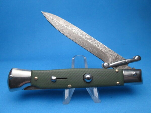 9'' AKC Green G-10 Damascus Bayonet Swinguard - Image 2