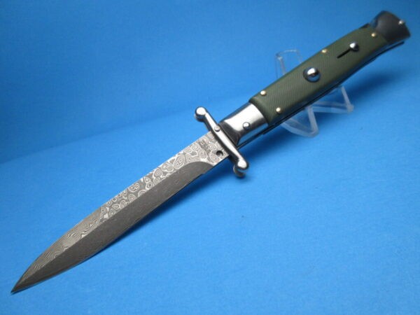 9'' AKC Green G-10 Damascus Bayonet Swinguard - Image 3