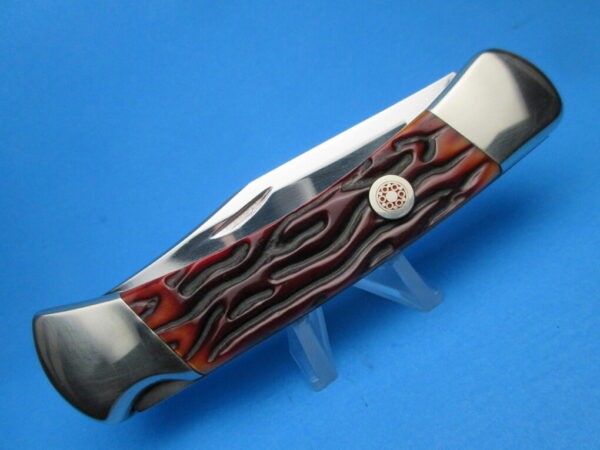 Custom Buck 110 Brown Jigged Bone Automatic Conversion Switchblade Knife - Image 5