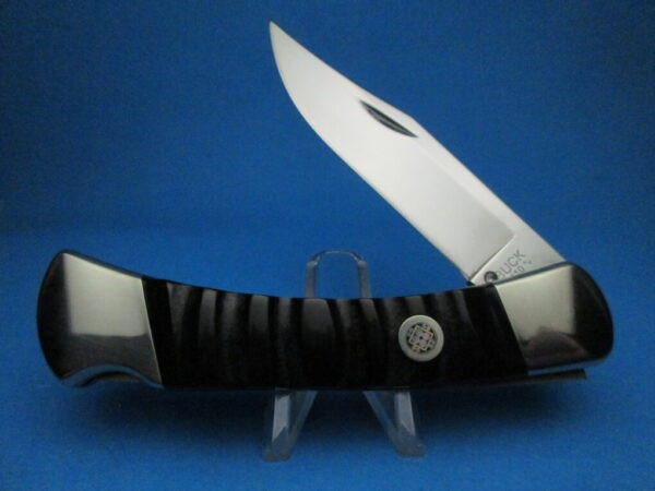 Custom Buck 110 Buffalo Jigged Bone Automatic Conversion Switchblade Knife