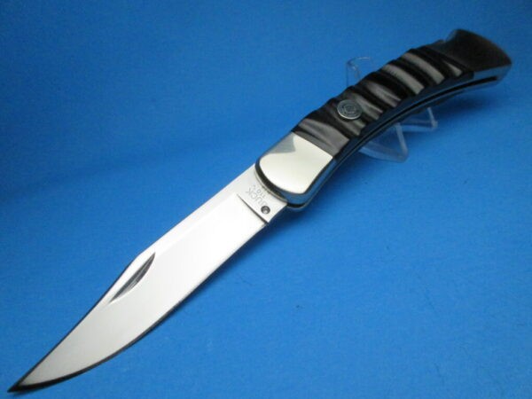 Custom Buck 110 Buffalo Jigged Bone Automatic Conversion Switchblade Knife - Image 2